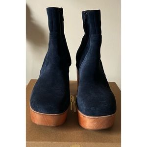 Charlotte Stone Navy Suede Paz Boots - Size 8, very good used condition.